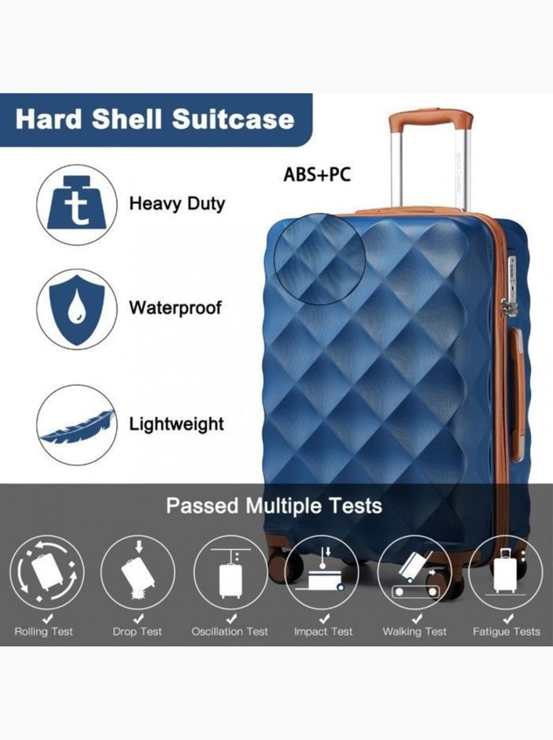 Set 5 valises - 53/61/73 cm rigide 91 l - british traveller Bleu marine - Kiabi