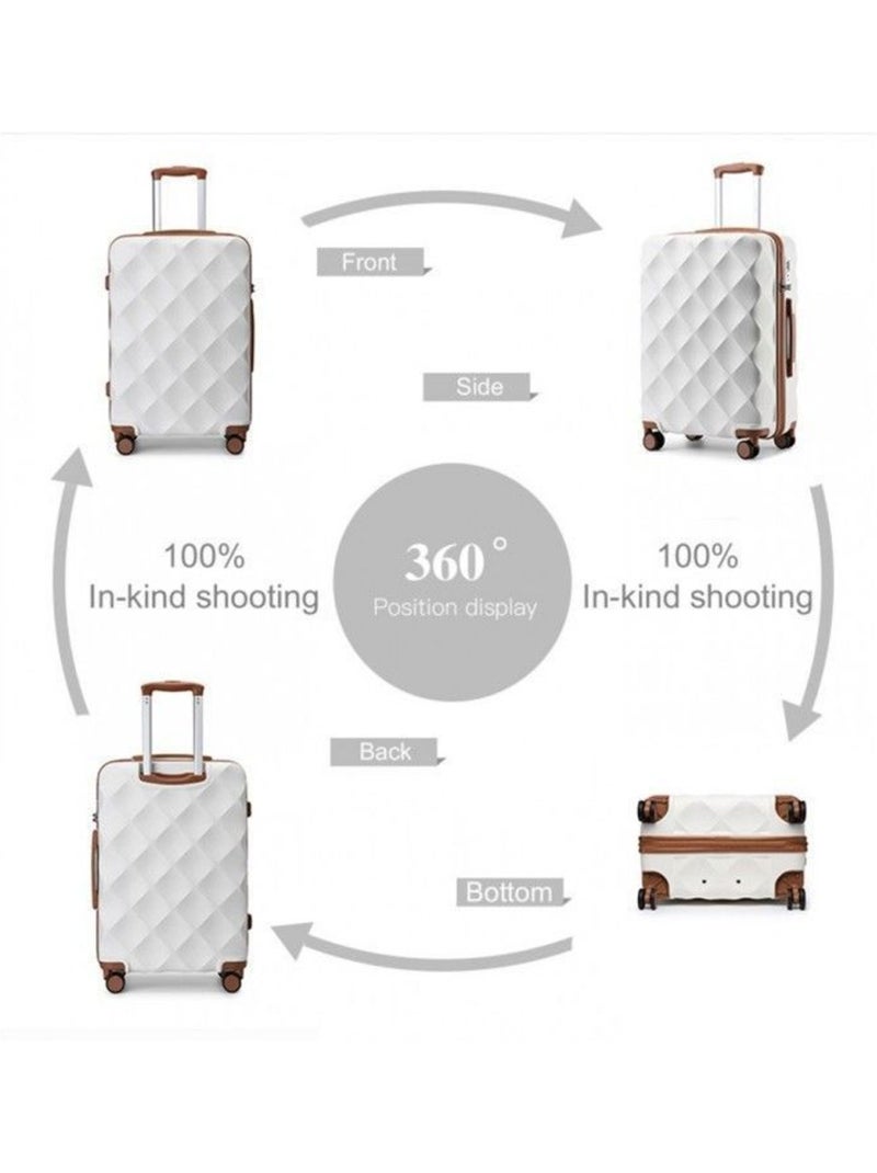Set 5 valises - 53/61/73 cm rigide 91 l - british traveller Crème - Kiabi