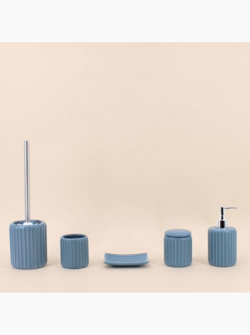 Set accessoires salle de bain en résine bleue - Kiabi