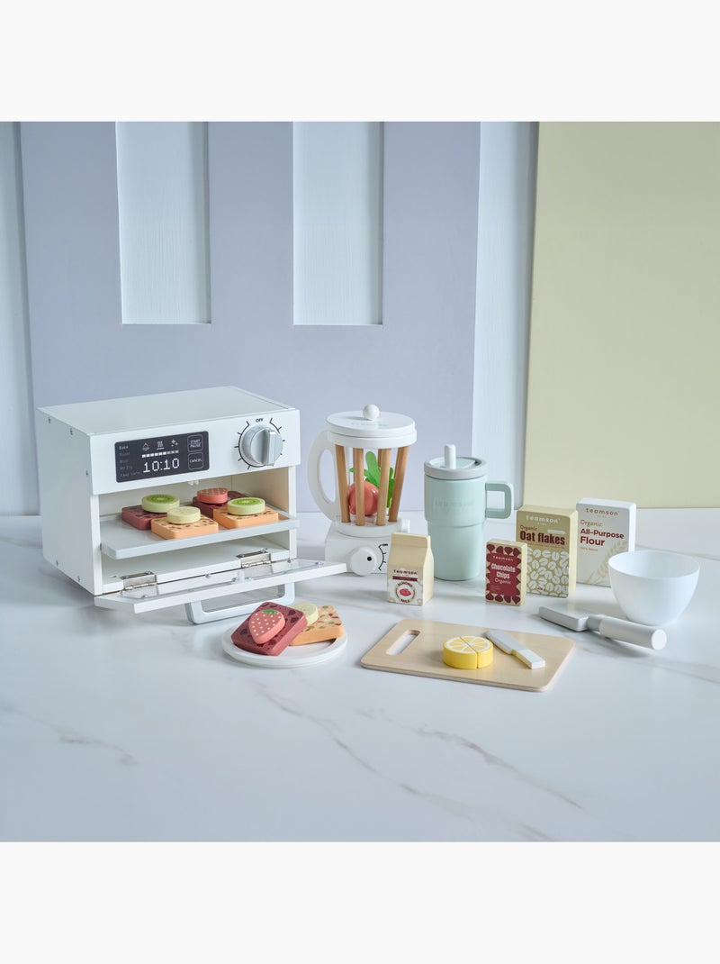 Set aliments jouet bois, 27 pcs, 18cm, Blanc, Blanc - Kiabi