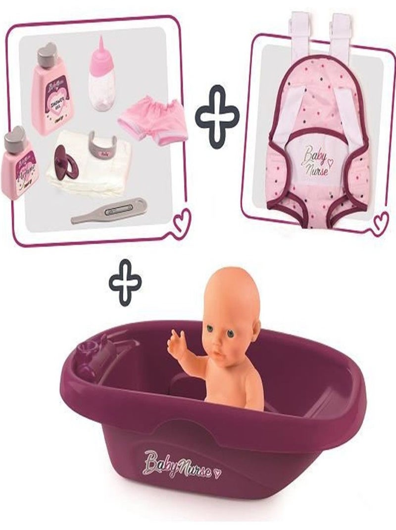 Set Baignoire Et Poupon Baby Nurse - Smoby Multicolore - Kiabi