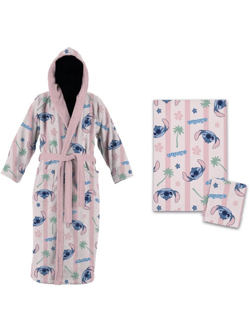 Set Bain Enfant Stitch Disney 5-6 Ans – Peignoir Capuche + Serviette 50x100 cm + Gant Toilette | Alo - Kiabi