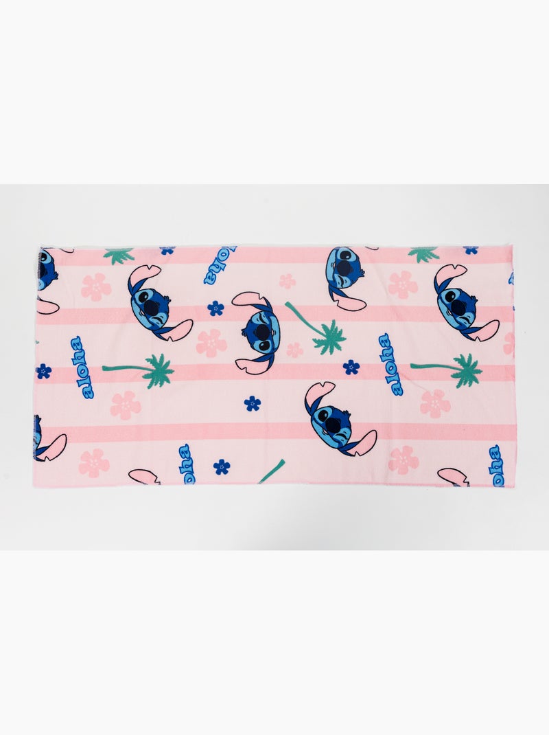 Set Bain Enfant Stitch Disney 5-6 Ans – Peignoir Capuche + Serviette 50x100 cm + Gant Toilette | Alo Blanc / Rose / Beige - Kiabi