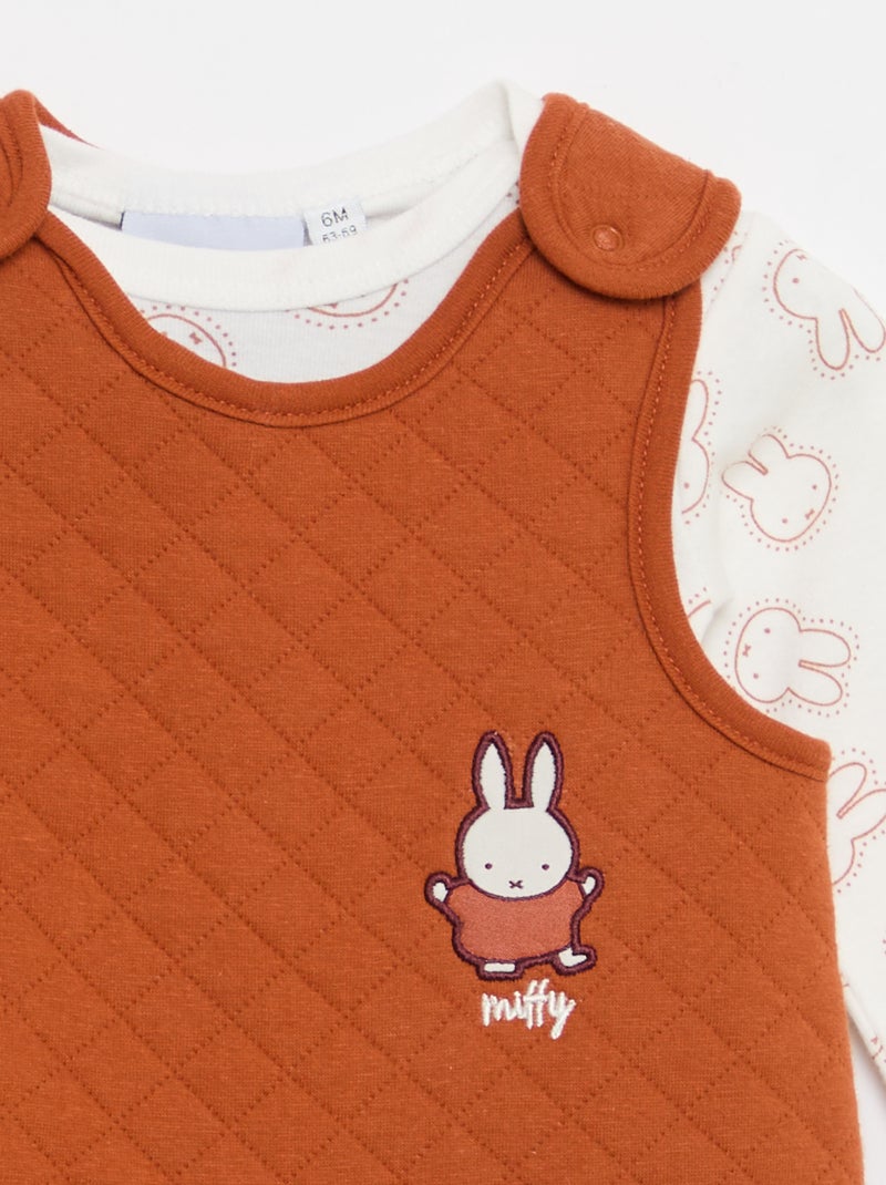 Set barboteuse nuit avec pieds 'Miffy' + body manches longues Orange - Kiabi