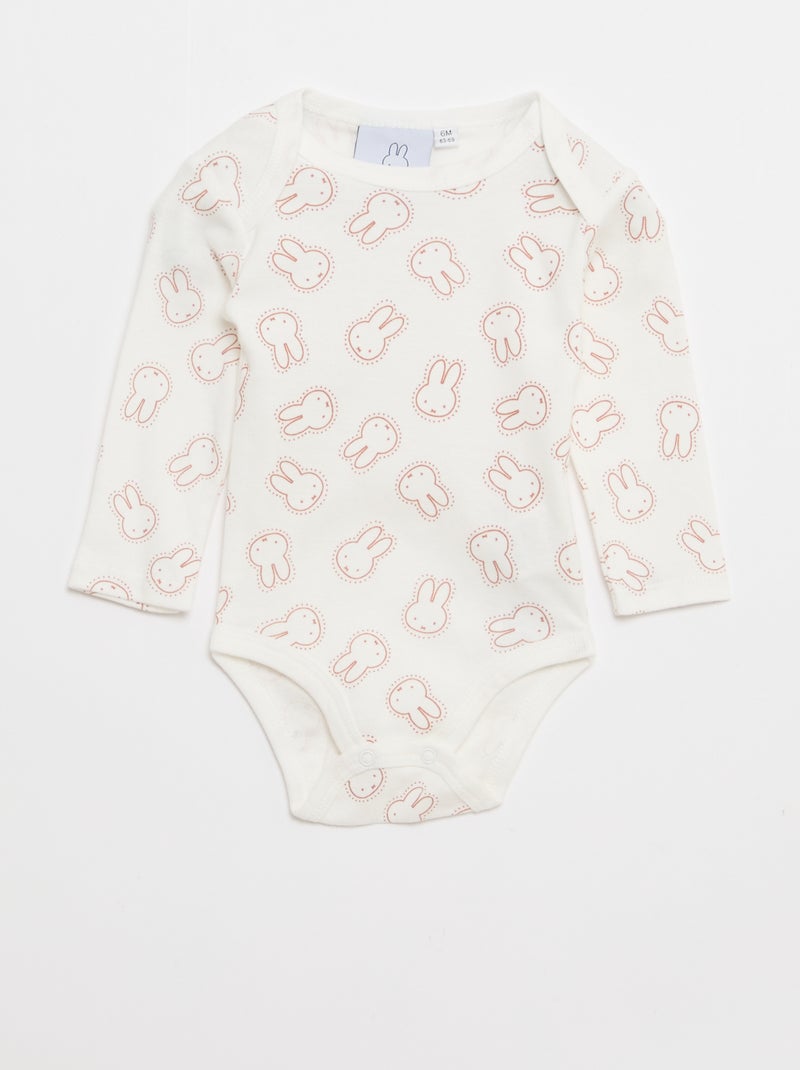 Set barboteuse nuit avec pieds 'Miffy' + body manches longues Orange - Kiabi