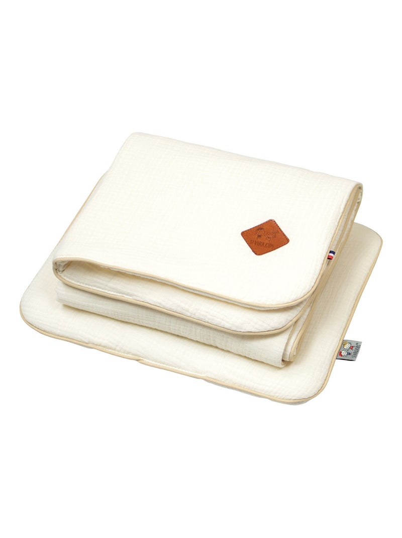 Set berceau, couverture et coussin en gaze de coton, Jeanne SEVIRA KIDS Ecru - Kiabi