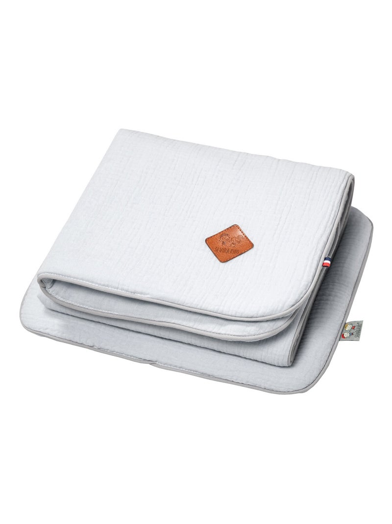 Set berceau, couverture et coussin en gaze de coton, Jeanne SEVIRA KIDS Gris - Kiabi