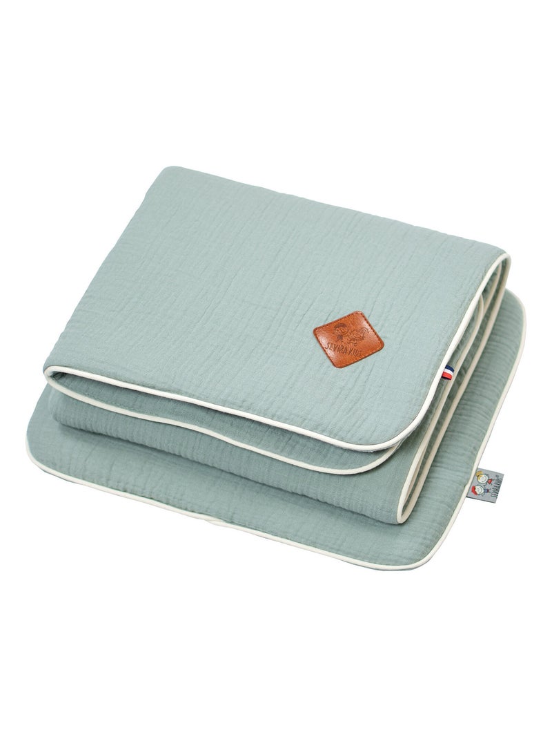 Set berceau, couverture et coussin en gaze de coton, Jeanne SEVIRA KIDS Vert d'eau - Kiabi