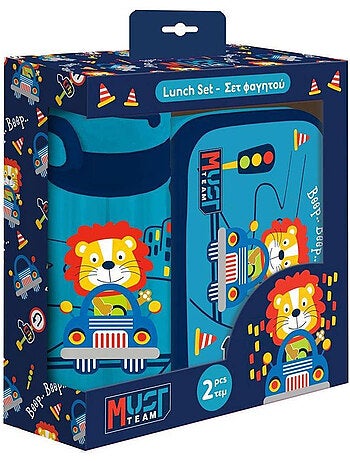 Set boîte à déjeuner et biberon en PVC 'Aventure Lion' CMP