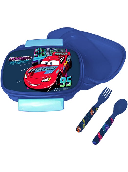 Set boîte à repas avec couverts 'Cars' – PVC 17 x 12 x 7 cm – CARS - Kiabi