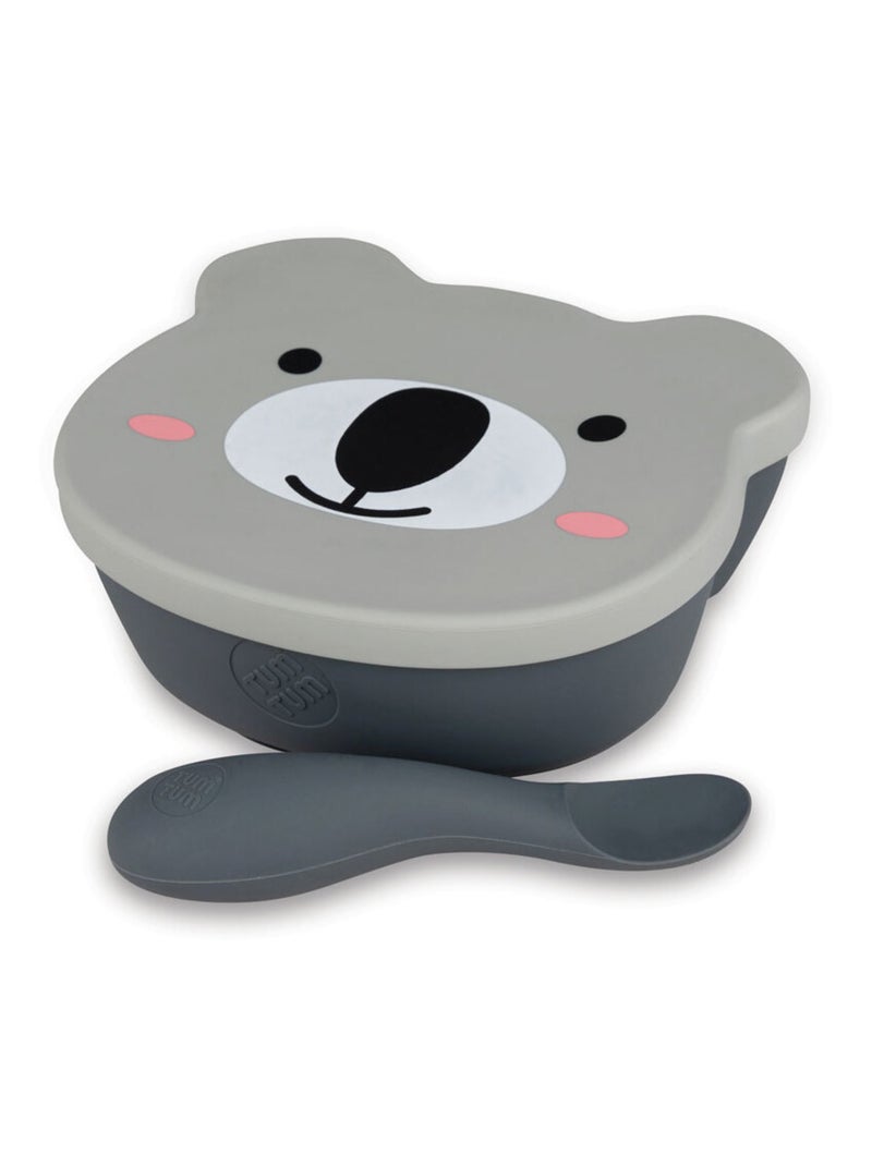 Set bol ventousé et cuillère en silicone Koala Gris - Kiabi