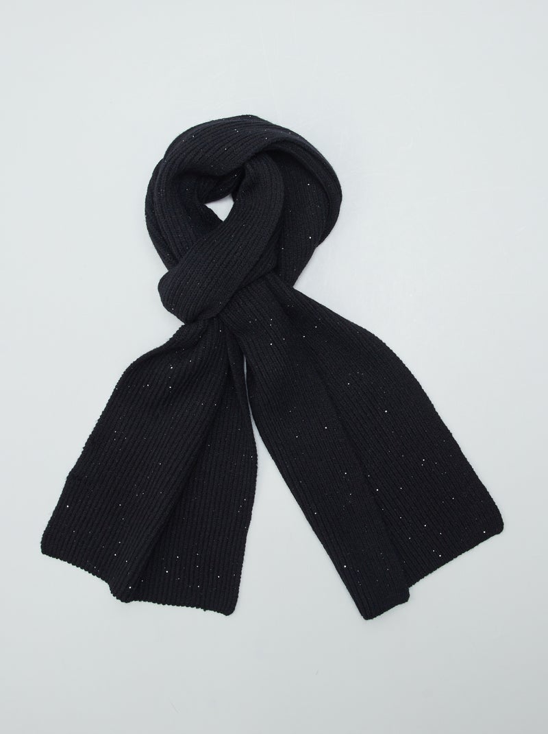 Set bonnet + écharpe à paillettes Noir - Kiabi