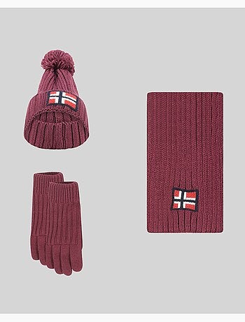 Set bonnet, écharpe et gants wamilla xamilla zamilla – geographical norway