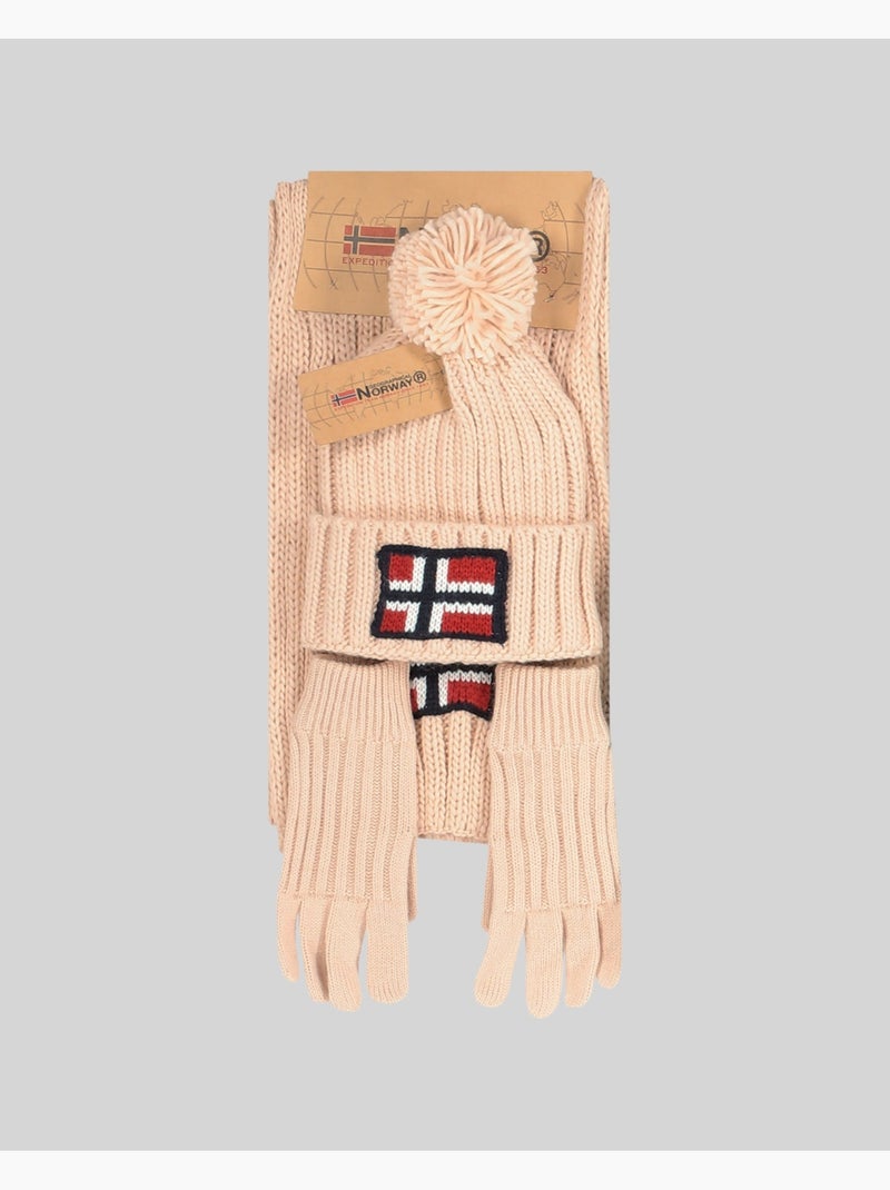 Set bonnet, écharpe et gants wamilla xamilla zamilla – geographical norway Rose clair - Kiabi