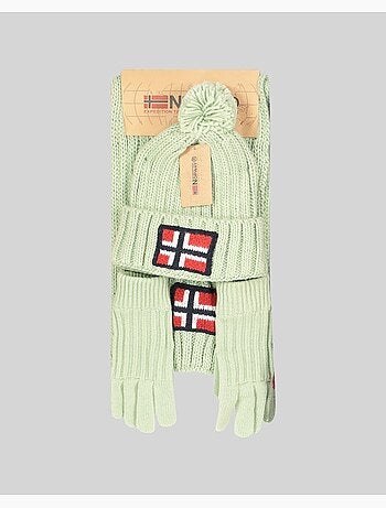 Set bonnet, écharpe et gants wamilla xamilla zamilla – geographical norway