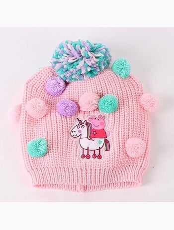 Set bonnet gants et écharpe Peppa Pig Fille et garçon