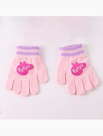 Set bonnet gants et écharpe Peppa Pig Fille et garçon