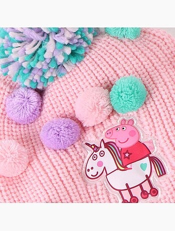 Set bonnet gants et écharpe Peppa Pig Fille et garçon