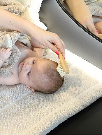 Set brosses et peigne en bois naturel pour bébé Bo Jungle