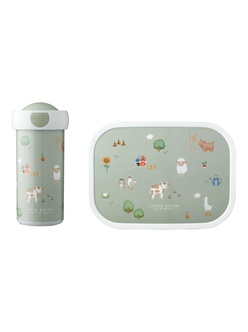 Set Campus (sb+lb) Little Dutch - Little Farm Vert - Kiabi