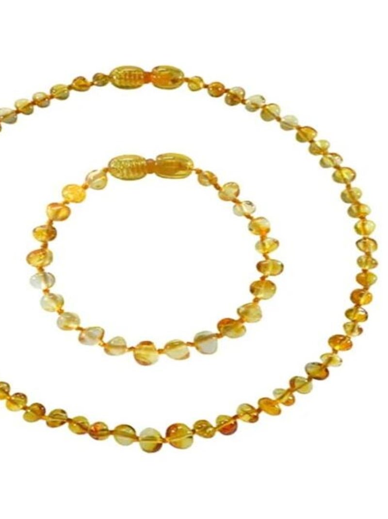Set Collier et Bracelet d'Ambre Bébé Honey Beige - Kiabi