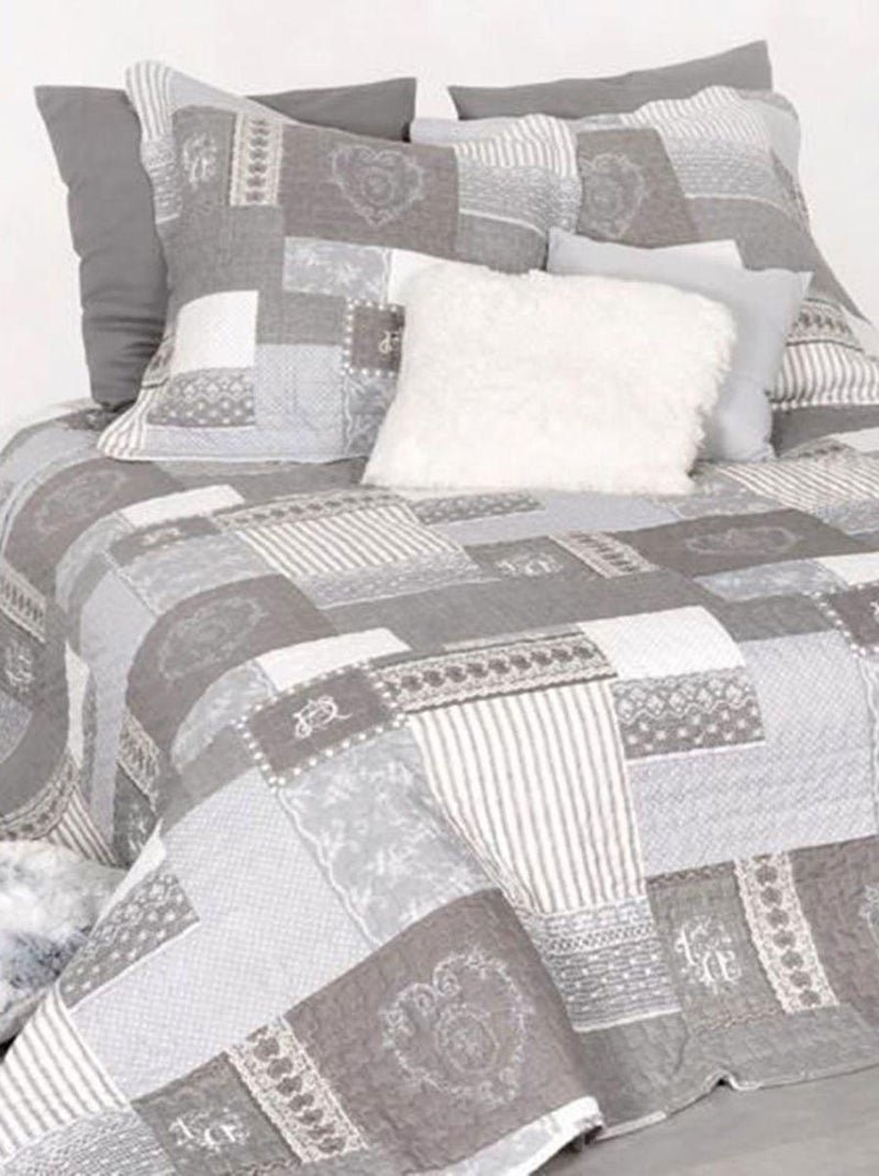 Set couvre lit boutis et 2 taies modèle arkansas Gris - Kiabi