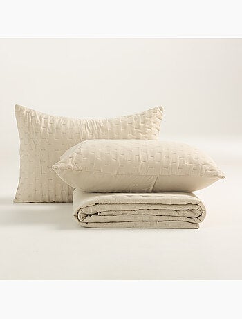 Set couvre-lit uni matelassé avec taie d’oreiller