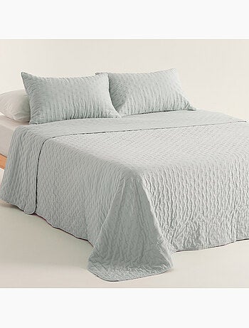 Set couvre-lit uni matelassé avec taie d’oreiller