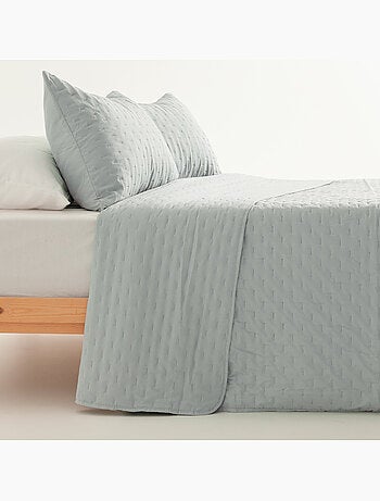 Set couvre-lit uni matelassé avec taie d’oreiller