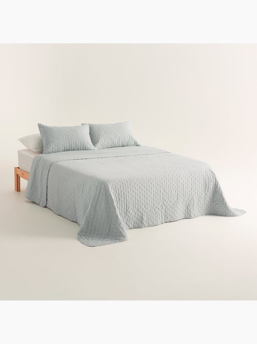 Set couvre-lit uni matelassé avec taie d’oreiller - Kiabi