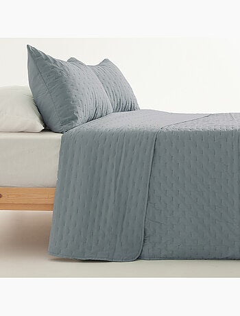 Set couvre-lit uni matelassé avec taie d’oreiller