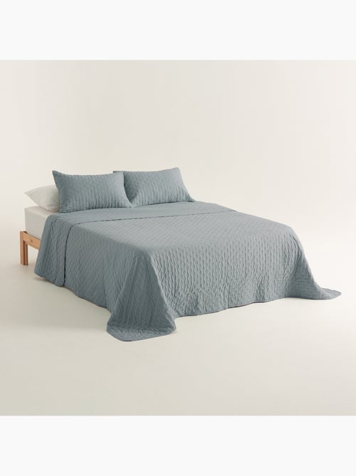 Set couvre-lit uni matelassé avec taie d’oreiller - Kiabi Set couvre-lit uni matelassé avec taie d’oreiller - Kiabi