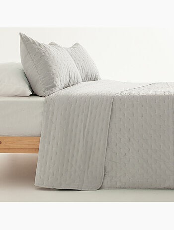 Set couvre-lit uni matelassé avec taie d’oreiller