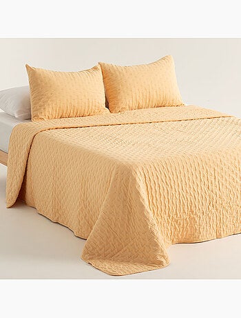 Set couvre-lit uni matelassé avec taie d’oreiller