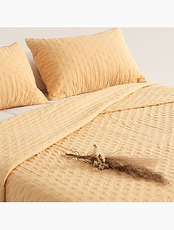 Set couvre-lit uni matelassé avec taie d’oreiller