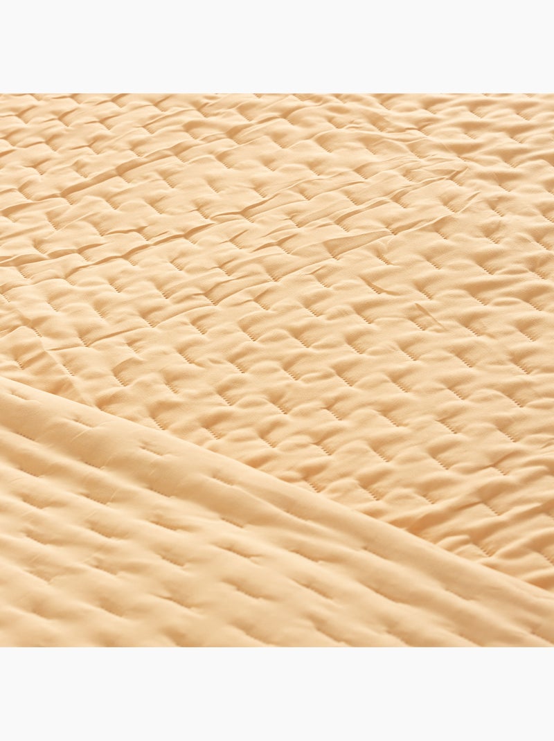 Set couvre-lit uni matelassé avec taie d’oreiller Jaune moutarde - Kiabi
