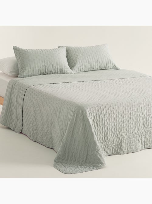 Set couvre-lit uni matelassé avec taie d’oreiller - Kiabi