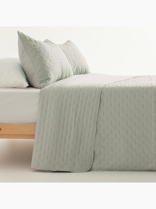 Set couvre-lit uni matelassé avec taie d’oreiller - Kiabi