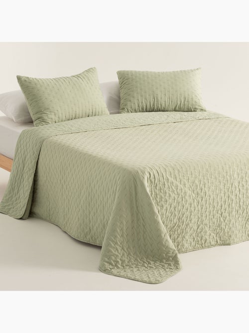 Set couvre-lit uni matelassé avec taie d’oreiller - Kiabi Set couvre-lit uni matelassé avec taie d’oreiller - Kiabi