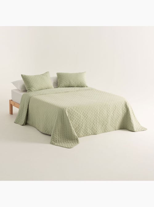 Set couvre-lit uni matelassé avec taie d’oreiller - Kiabi Set couvre-lit uni matelassé avec taie d’oreiller - Kiabi