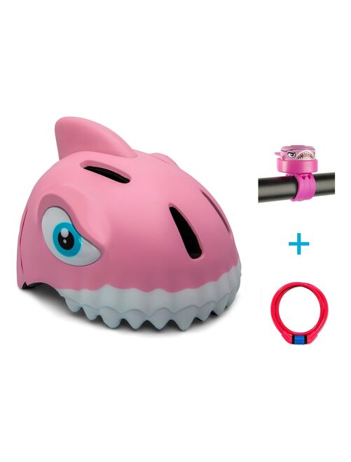 Set Crazy Safety - casque de vélo pour enfants, antivol et sonnette | Requin rose - Kiabi