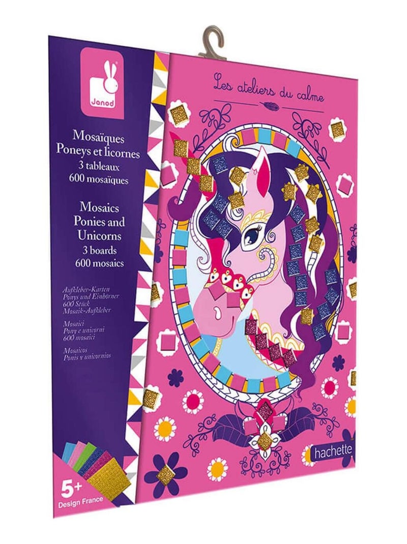 Set créatif : Mosaïques en mousse Poneys Et Licornes N/A - Kiabi