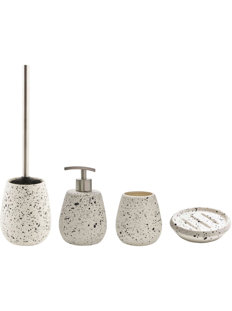 Set d’accessoires de salle de bain en céramique DEMY Guy Levasseur 4 pièces Noir Blanc - Kiabi