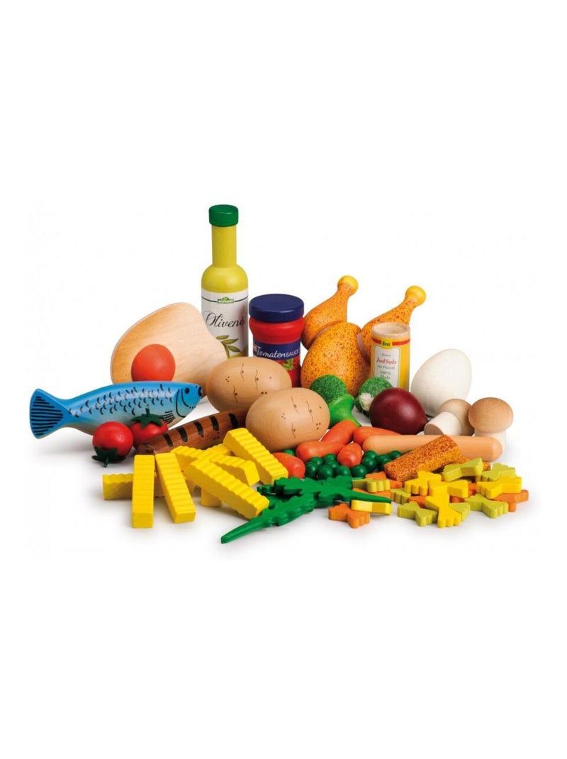 Set d'aliments en bois 75 pcs Bleu - Kiabi