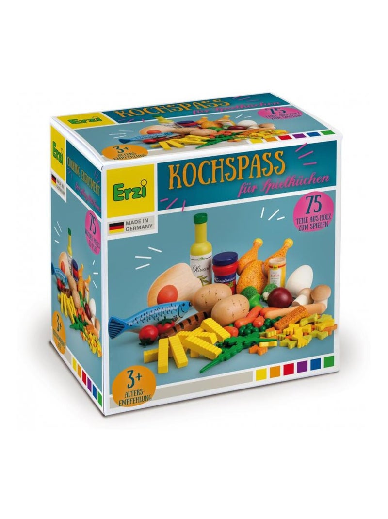 Set d'aliments en bois 75 pcs Bleu - Kiabi