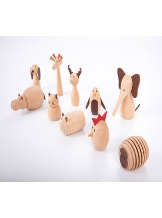 Set de 10 animaux en bois