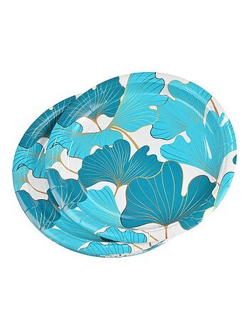 Set de 10 assiettes a dessert carton Gincko