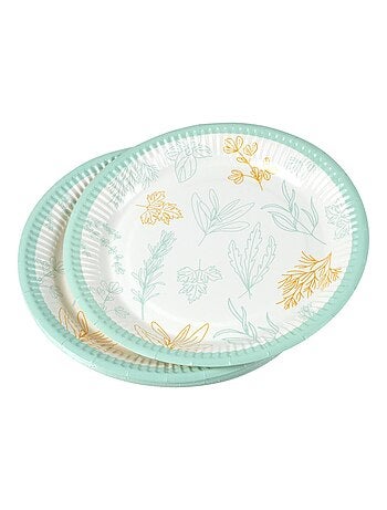 Set de 10 assiettes carton 18 cm Aromates