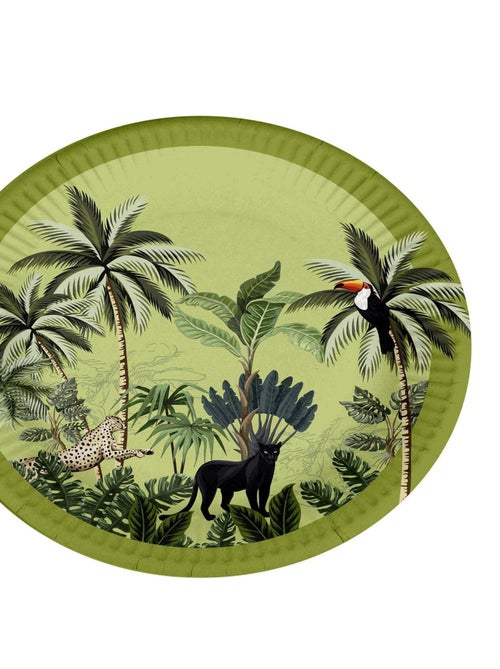 Set de 10 assiettes en carton 18 cm Toucan palmeraie - Kiabi