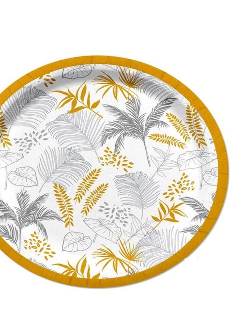Set de 10 assiettes en carton 23 cm Palmier exotique - Kiabi